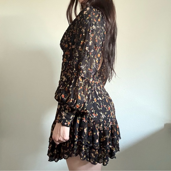 Free People Floral Black Open-Back Dress - Picture 7 of 13